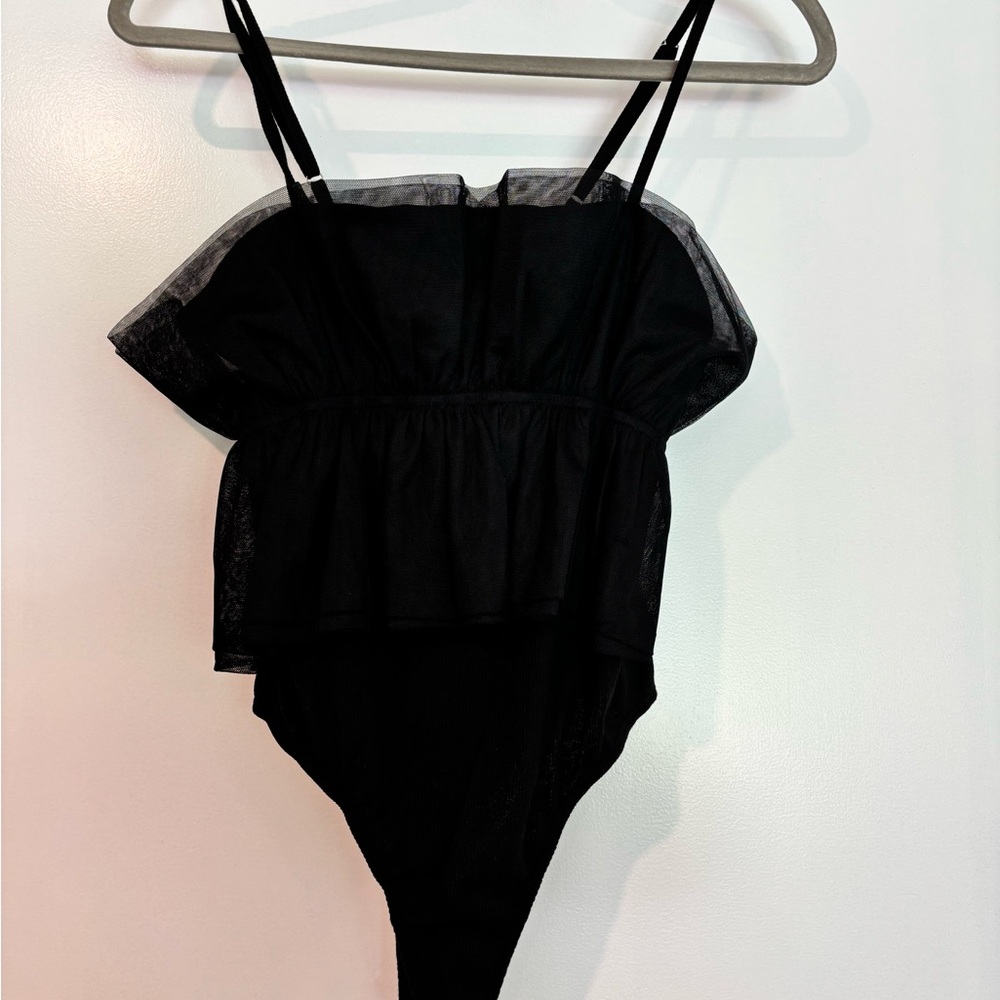 Promesa Black Ruffle Bodysuit